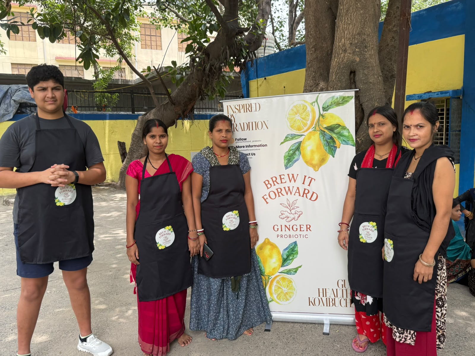 The Brew It Forward team with women makers outdoors